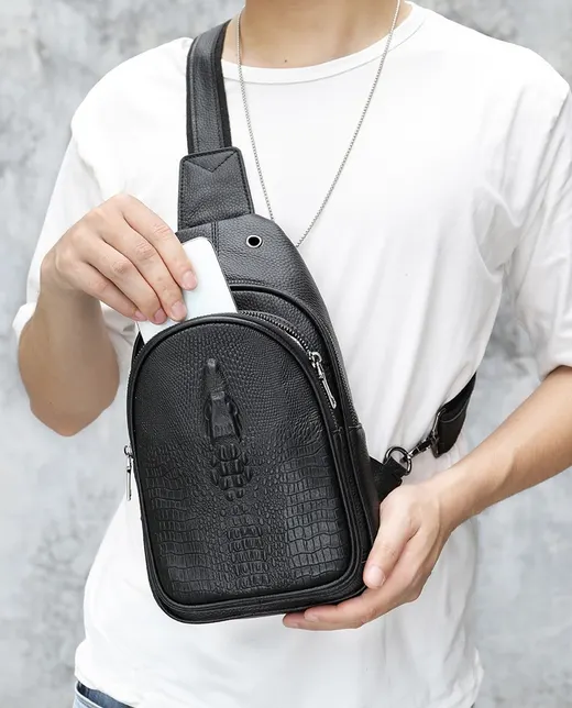 Барсетка ALIFE store BA002 натуральная кожа черный