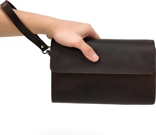 Клатч ALIFE store BAI2 натуральная кожа кофейный